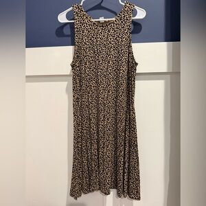 Old Navy Leopard Print Midi Dress like new Size L